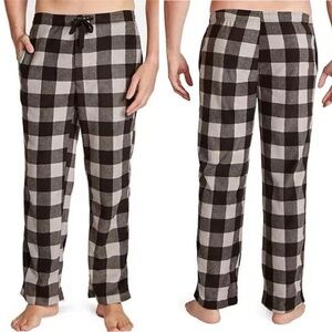 LUCKY BRAND MEN’S  FLEECE SLEEP PANTS size Small Black & Gray Plaid